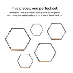 MH London Haverstock Wall Shelf Floating Shelf Wall Mounted Shelf Book Shelves Solid Wood & Iron Black & Natural Set Of 5 - thumbnail 6