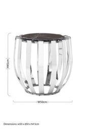 Orsina Contemporary Black Marble Side Table, Durable Side Table By Couch For Livingroom, Strong Bedside Table - thumbnail 5
