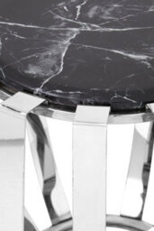 Orsina Contemporary Black Marble Side Table, Durable Side Table By Couch For Livingroom, Strong Bedside Table - thumbnail 4