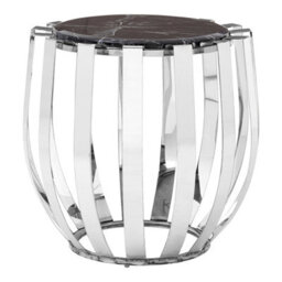 Orsina Contemporary Black Marble Side Table, Durable Side Table By Couch For Livingroom, Strong Bedside Table