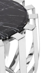 Orsina Contemporary Black Marble Side Table, Durable Side Table By Couch For Livingroom, Strong Bedside Table - thumbnail 3