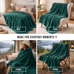 Pamposh Flannel Fleece Super King Size Throw Blankets Microfiber Solid Blankets Lightweight Plush Fleece Blanket Super King Size - thumbnail 7