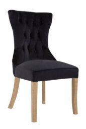 Orsina Black Buttoned Dining Chair,button Tufted Accent Chair,upholstered Seat With Wooden Legs,decorative Chair - thumbnail 7