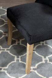 Orsina Black Buttoned Dining Chair,button Tufted Accent Chair,upholstered Seat With Wooden Legs,decorative Chair - thumbnail 4