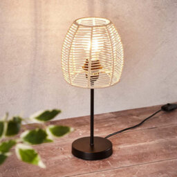 Trueshopping Contrast Rattan Table Lamp With Black Base - thumbnail 3