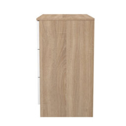 Trent 3 Drawer Chest Of Drawers In White Matt & Bardolino Oak (Ready Assembled) - thumbnail 3