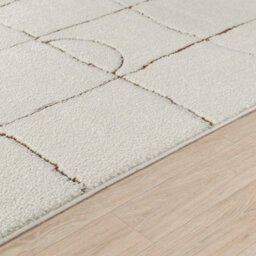 Livabliss Freud-Modern Ivory Brown High Pile Living Dining Bedroom Rug 160 X 213 Cm Easy Care, Non Shedding - thumbnail 3