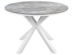 Beliani Garden Dining Table Maletto 120 Cm 120 Cm Glass Dark Grey - thumbnail 5