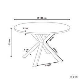 Beliani Garden Dining Table Maletto 120 Cm 120 Cm Glass Dark Grey - thumbnail 3