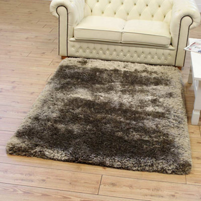 Brown Easy To Clean Plain Handmade , Luxurious , Modern , Plain , Shaggy , Sparkle Rug For Living Room, Bedroom - 200Cm X 300Cm - image 1