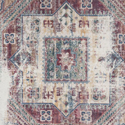 Loomed Washable Non-Slip Burgundy Distressed Area Rug 50Cm X 80Cm - thumbnail 9