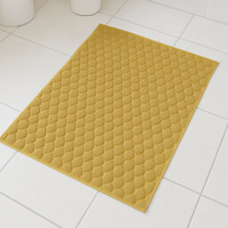 Teardrop Cotton Jacquard Toweling Heavyweight Bath Mat - Ochre