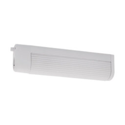 Stylish Wall Mirror Light With White Plastic And Grooved Glass Shade - E14 Bulb Compatible - thumbnail 1