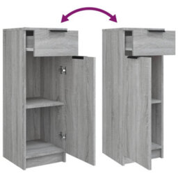Berkfield Stylish 3 Piece Bathroom Cabinet Set Grey Sonoma Engineered Wood - thumbnail 8