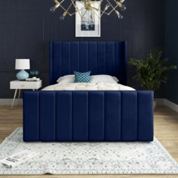 DS Living Oxford Upholstered Soft Touch Plush Blue Velvet Bed Frame 6Ft - thumbnail 3