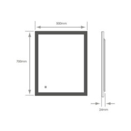 FNX Bathrooms Helsinki Led Bathroom Mirror With Anti-Fog Demister, Ip44 Rated & Diffused 4000K Natural White Light, 500X700mm - thumbnail 5