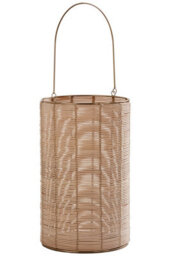 Orsina Hurricane Candle Holder, Eco-Friendly Rattan And Iron Frame Candle Holder, Rustic Design With Sleek Handle - thumbnail 3