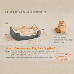 Dog Sofa Bed, Comfortable Raised Pet Bed With Reversible Cushion And Anti-Slip Bottom, Dove Grey And Sand Beige - thumbnail 2