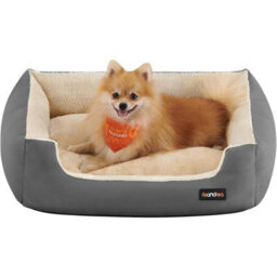 Dog Sofa Bed, Comfortable Raised Pet Bed With Reversible Cushion And Anti-Slip Bottom, Dove Grey And Sand Beige - thumbnail 6