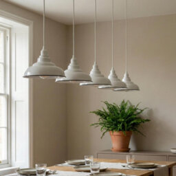 White Ceiling Light Shade With Black Line, Modern Metal Pendant Lampshade For Bedroom Living Room Kitchen Hallway - thumbnail 9