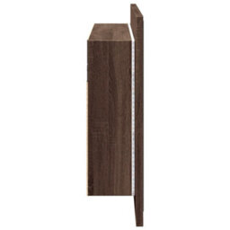 Berkfield Led Bathroom Mirror Cabinet Brown Oak 80X12X45 Cm Acrylic - thumbnail 8