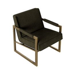 Wyld Haus Firenze Olive Velvet Armchair With Bronze-Style Frame - thumbnail 5