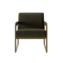 Wyld Haus Firenze Olive Velvet Armchair With Bronze-Style Frame - thumbnail 4