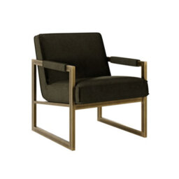 Wyld Haus Firenze Olive Velvet Armchair With Bronze-Style Frame - thumbnail 2