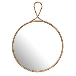 Dibor Traditional Gold Braided Edge Hallway Bedroom Wall Mirror Dia 40Cm - thumbnail 2
