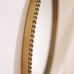 Dibor Traditional Gold Braided Edge Hallway Bedroom Wall Mirror Dia 40Cm - thumbnail 3