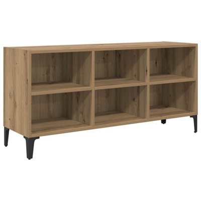 Berkfield Modern Tv Stand Artisan Oak Engineered Wood, Metal Medium Tv Stand - image 1