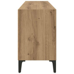 Berkfield Modern Tv Stand Artisan Oak Engineered Wood, Metal Medium Tv Stand - thumbnail 6
