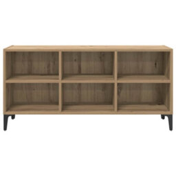 Berkfield Modern Tv Stand Artisan Oak Engineered Wood, Metal Medium Tv Stand - thumbnail 5