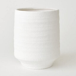 Bloom Tall White Terracotta Vase - Modern Vase For Fresh Or Artificial Flower Stem Bouquet Arrangements - Measures H25.5 X 21Cm Diameter - thumbnail 1