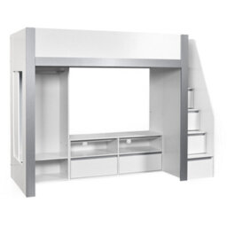 Julian Bowen Gaia 90Cm Single White Highsleeper Loft Tv Bed With Storage - thumbnail 3