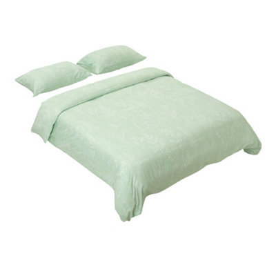 Living And Home Easy Care Small Double Bedding Printed Plant Duvet Cover With 2 Pillowcase Set Bed Linen Set Green Set Of 3 - image 1
