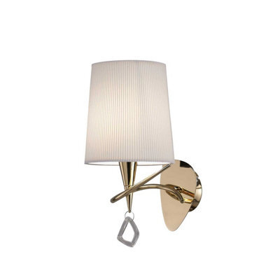 Luminosa Lighting Luminosa Mara Wall Lamp Switched E14, French Gold Ivory White Shade - image 1