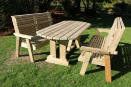 Churnet Valley Garden Furniture Ltd Churnet Valley Garden Furniture Ergo 6 Seat Table Set 3Xb - thumbnail 5