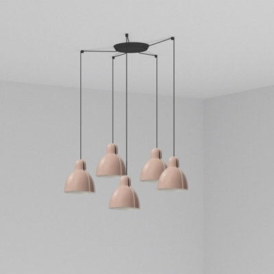 Luminosa Lighting Luminosa Venice 5 Light Pink Cluster Drop Pendant Lamp
