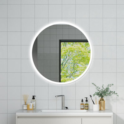 Probaty Bathrooms Bathroom Round Mirror 3-Colour Led 80X80Cm With Anti-Fog And Memory Function,backlit Wall Vanity Mirror,touch Sensor Switch - image 1