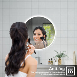 Probaty Bathrooms Bathroom Round Mirror 3-Colour Led 80X80Cm With Anti-Fog And Memory Function,backlit Wall Vanity Mirror,touch Sensor Switch - thumbnail 3