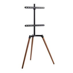 Nedis Tv Floor Stand 50 65 35Kg Bracket Tripod 140 Degrees Rotate 400X400 Black & Wood - thumbnail 4