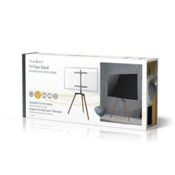 Nedis Tv Floor Stand 50 65 35Kg Bracket Tripod 140 Degrees Rotate 400X400 Black & Wood - thumbnail 9