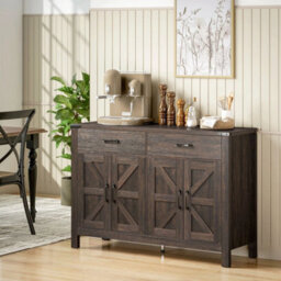 Farmhouse Sideboard With 4 Doors And 2 Drawers, Kitchen Cupboard - thumbnail 1