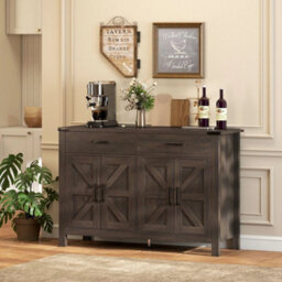 Farmhouse Sideboard With 4 Doors And 2 Drawers, Kitchen Cupboard - thumbnail 4