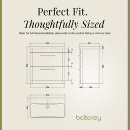 Balterley Croxden 800mm Floor Standing 2 Drawer Vanity Unit With Ceramic Basin - Fern Green - thumbnail 5