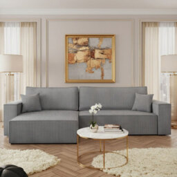 Universal Corner Sofa Bed With Storage Box Function Light Grey - thumbnail 2