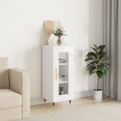 Berkfield Sideboard High Gloss White 34.5X34X90 Cm Engineered Wood - image 1