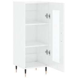 Berkfield Sideboard High Gloss White 34.5X34X90 Cm Engineered Wood - thumbnail 6