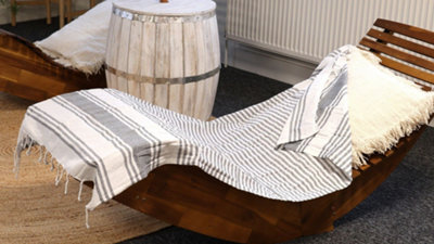 Serenityy Hamman Spa Towel Charcoal 90X170Cm Cotton Hammam-Style Towel - image 1